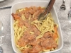 Pasta med røget laks i Beurre Blanc med citrus, rosenpeber og kørve